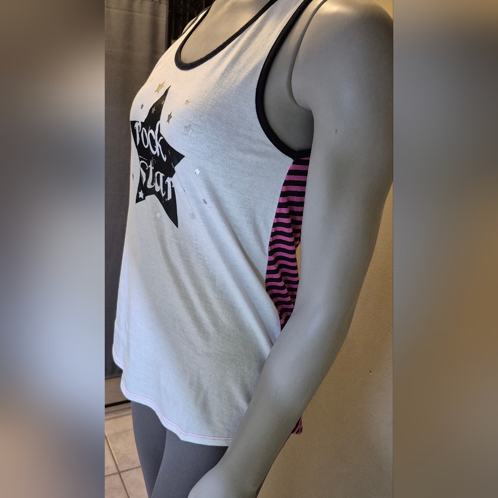 Rock Star Tank Top - White and Black - Picture 13 of 14